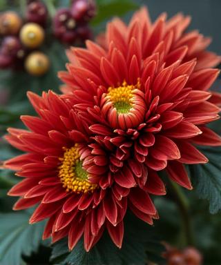 Efterårsblomster: Georginer i varme toner