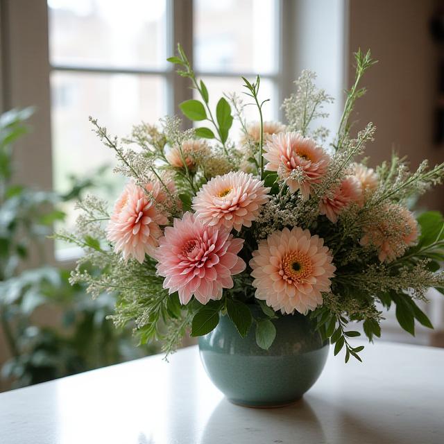 En elegant sammensætning af forskellige symbolske blomster